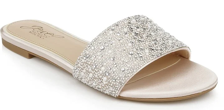 Jewel Badgley Mischka Delaney Glittering Flat Slides