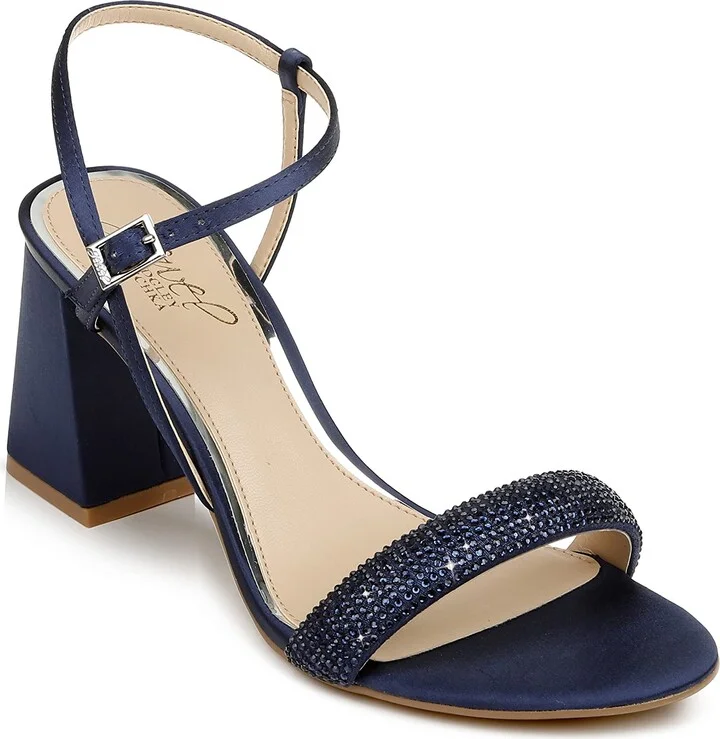 Jewel Badgley Mischka Earlene Strappy Block Heel