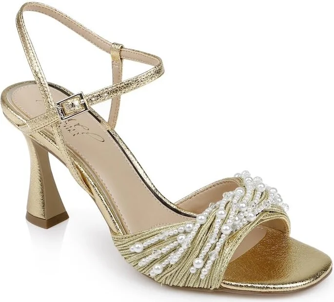 Jewel Badgley Mischka Fanny Pearl Stiletto Heel Sandals