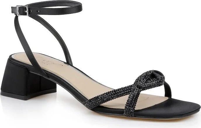 Jewel Badgley Mischka Fern Low Block Heel Sandals