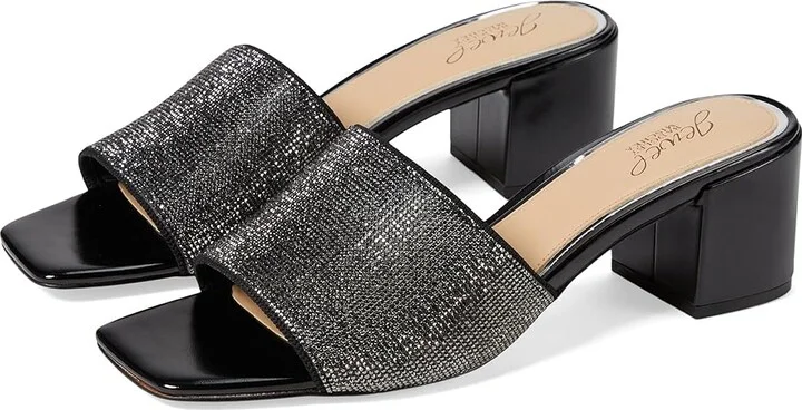 Jewel Badgley Mischka Harlyn Women's Sandals Black Matte : 10 M, Leather