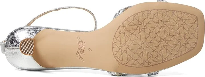 Jewel Badgley Mischka Hayzel Women's Sandals Silver Fabric : 6.5 M, Leather - Image 3