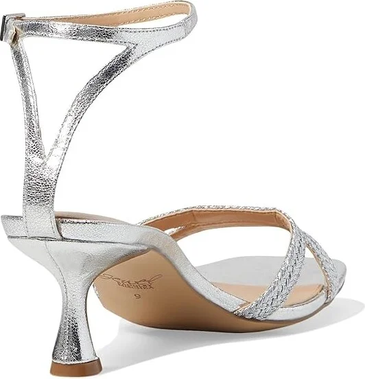 Jewel Badgley Mischka Hayzel Women's Sandals Silver Fabric : 6.5 M, Leather - Image 4