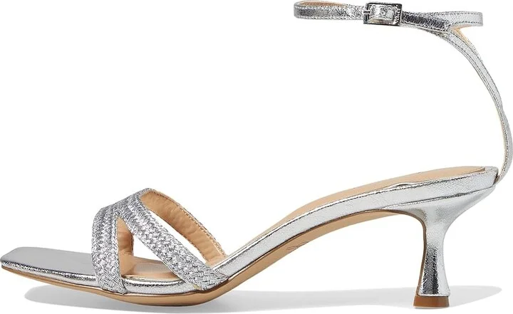Jewel Badgley Mischka Hayzel Women's Sandals Silver Fabric : 6.5 M, Leather - Image 5