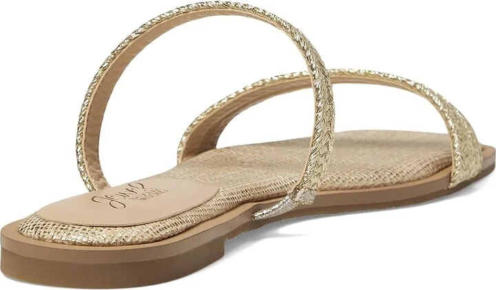 Jewel Badgley Mischka Helena Women's Sandals Gold Fabric : 8.5 M, Leather - Image 4
