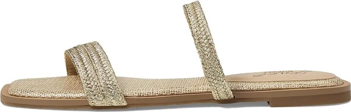 Jewel Badgley Mischka Helena Women's Sandals Gold Fabric : 8.5 M, Leather - Image 5