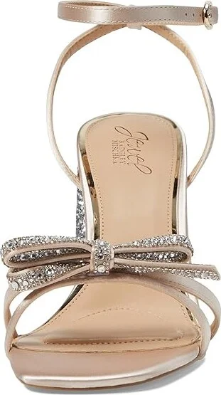Jewel Badgley Mischka Hillary Women's Sandals Champagne Satin : 8 M - Image 2