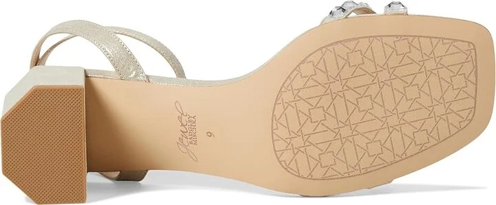 Jewel Badgley Mischka Honor Women's Sandals Gold Metallic : 8.5 M, Leather - Image 3