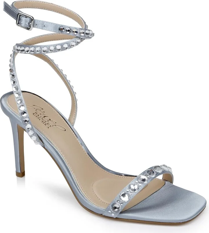 Jewel Badgley Mischka Hosana Sexy Stiletto with Gemstone-Studded Wraparound Strap
