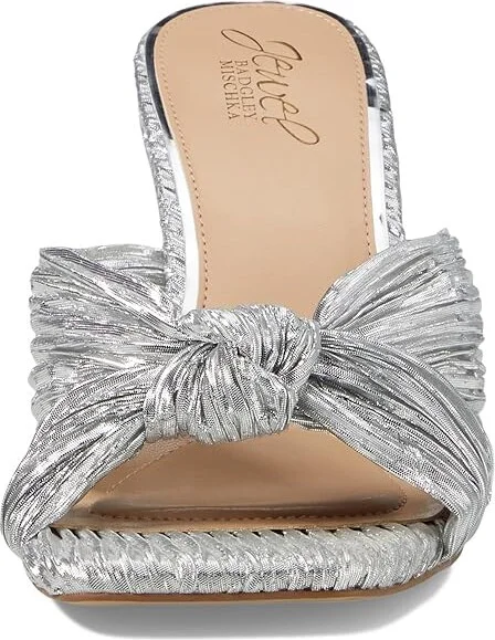 Jewel Badgley Mischka Hype Women's Sandals Silver Fabric : 5 M, Synthetic - Image 2