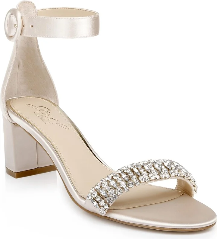 Jewel Badgley Mischka James Ankle Strap Block Heel
