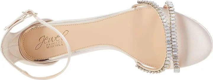 Jewel Badgley Mischka Joanne Women's Shoes Champagne Satin : 6 M, Textile - Image 2