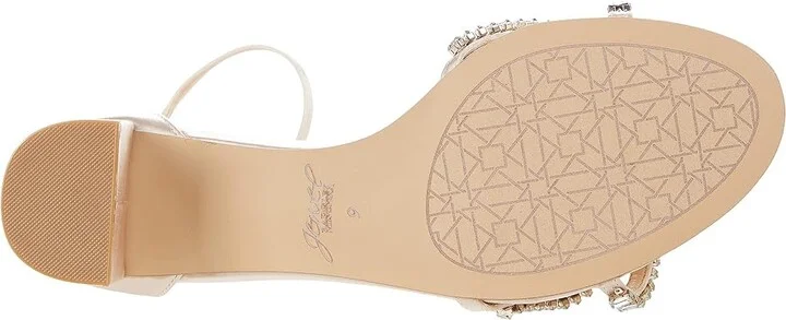 Jewel Badgley Mischka Joanne Women's Shoes Champagne Satin : 6 M, Textile - Image 3
