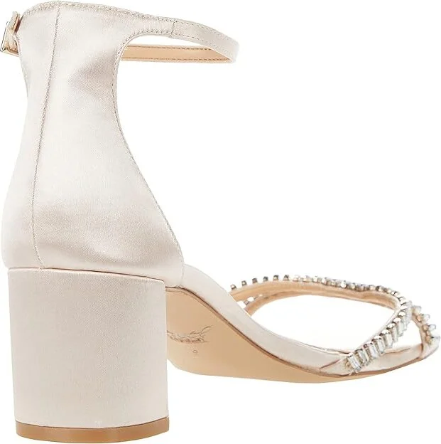 Jewel Badgley Mischka Joanne Women's Shoes Champagne Satin : 6 M, Textile - Image 4