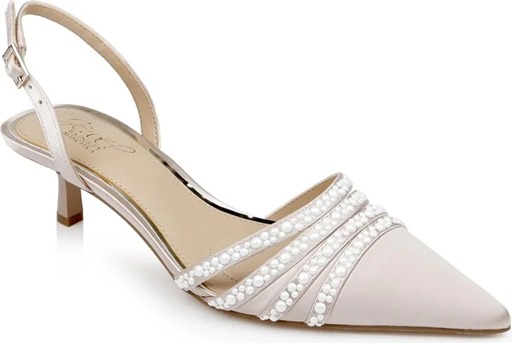 Jewel Badgley Mischka Katalina Bejeweled Slingback with Kitten Heel