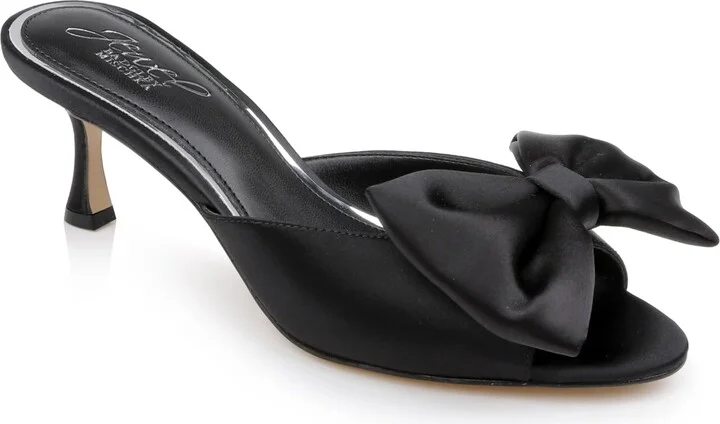 Jewel Badgley Mischka Kora Kitten Heel Mules with Large Bow