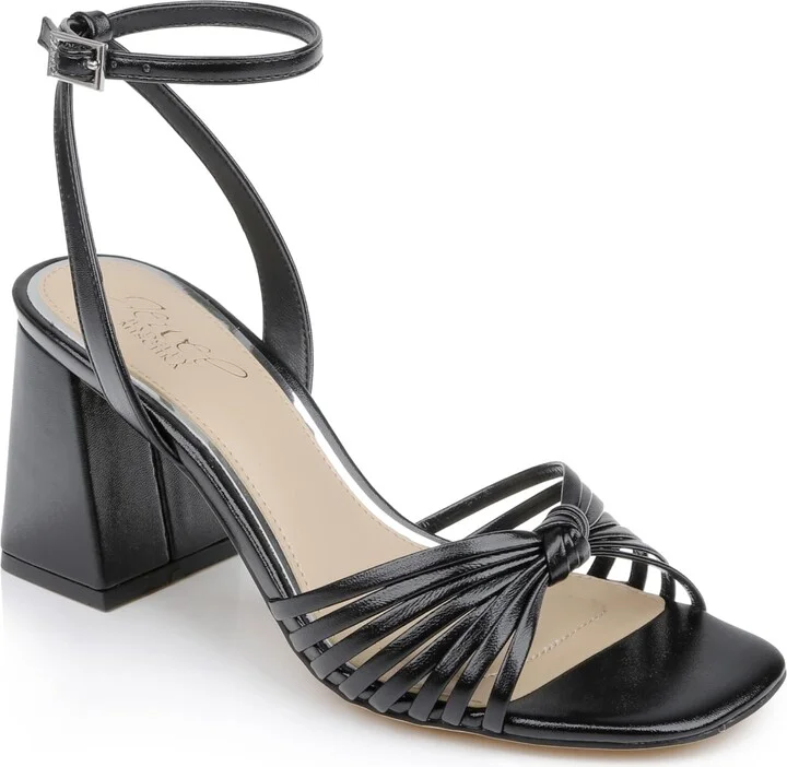 Jewel Badgley Mischka Nariah Cage Block Heel Sandals