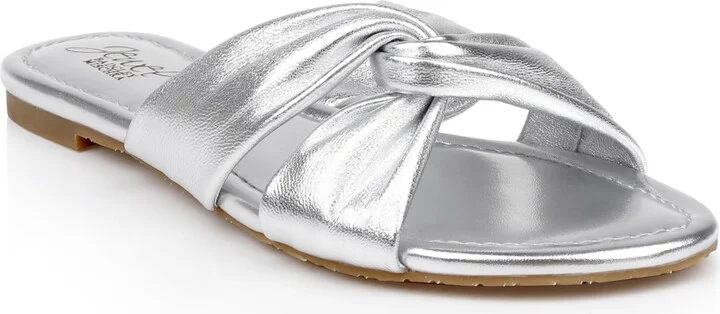 Jewel Badgley Mischka Nicolet Flat Slide Sandals