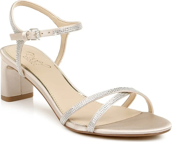 Jewel Badgley Mischka Omari II Buckle-Detail Block Heels