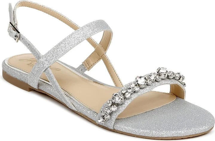 Jewel Badgley Mischka Osmond Crystal Flat Sandal