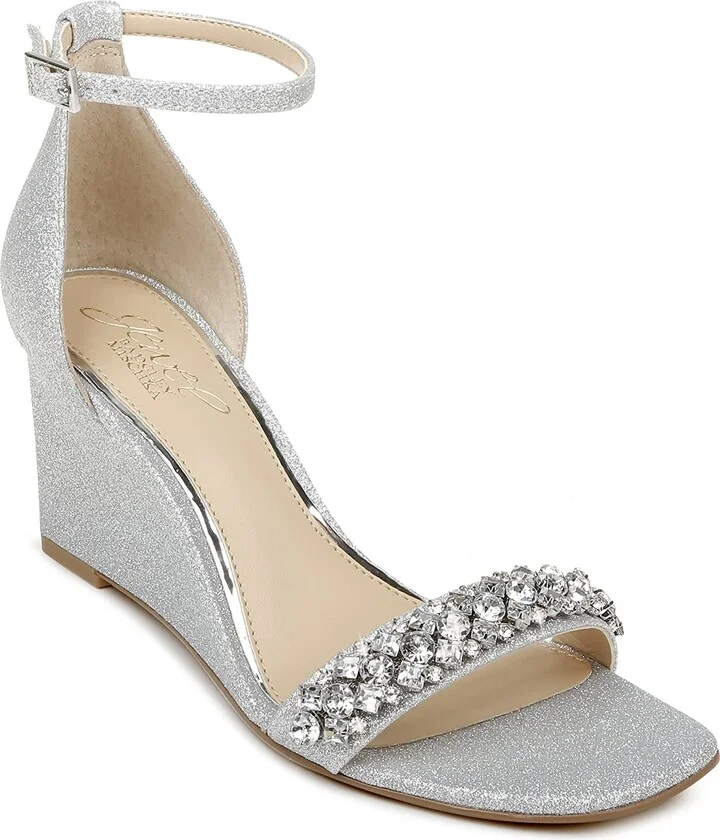 Jewel Badgley Mischka Peggy Crystal Embellished Wedge