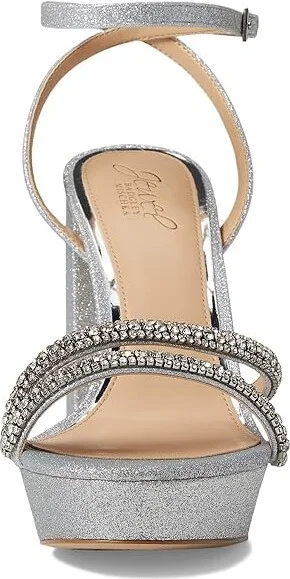 Jewel Badgley Mischka Rochel Women's Shoes Silver : 8.5 M, Synthetic - Image 2