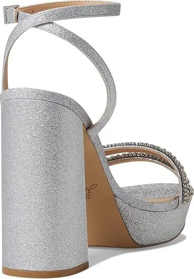 Jewel Badgley Mischka Rochel Women's Shoes Silver : 8.5 M, Synthetic - Image 4