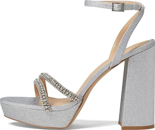 Jewel Badgley Mischka Rochel Women's Shoes Silver : 8.5 M, Synthetic - Image 5