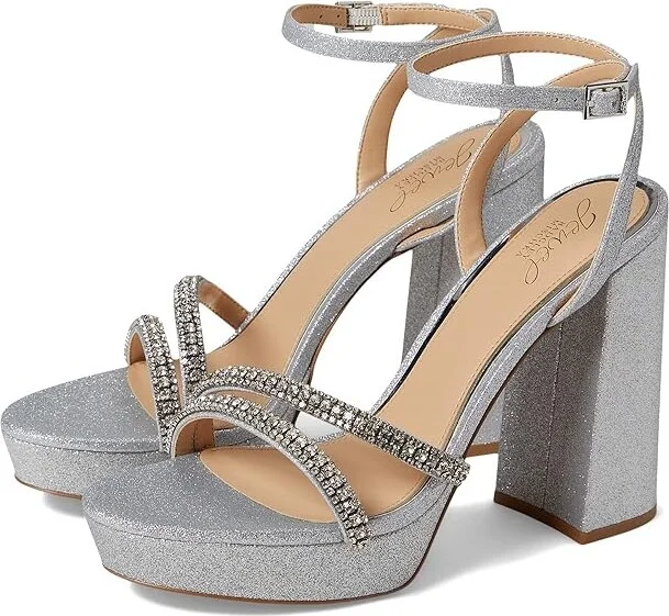 Jewel Badgley Mischka Rochel Women's Shoes Silver : 8.5 M, Synthetic