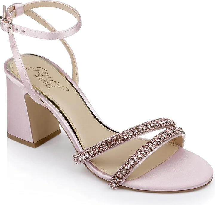 Jewel Badgley Mischka Rosa Block Heel Sandal with Gemstone Straps