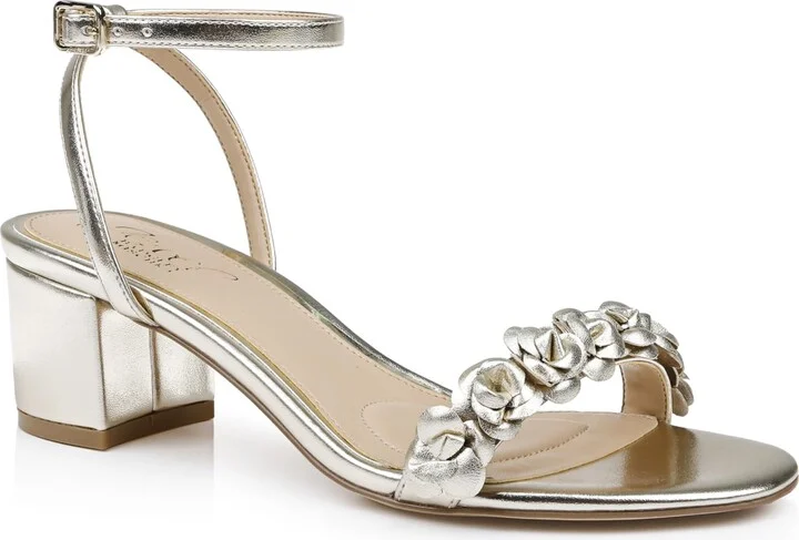 Jewel Badgley Mischka Sawyer Low Block Heel Sandals