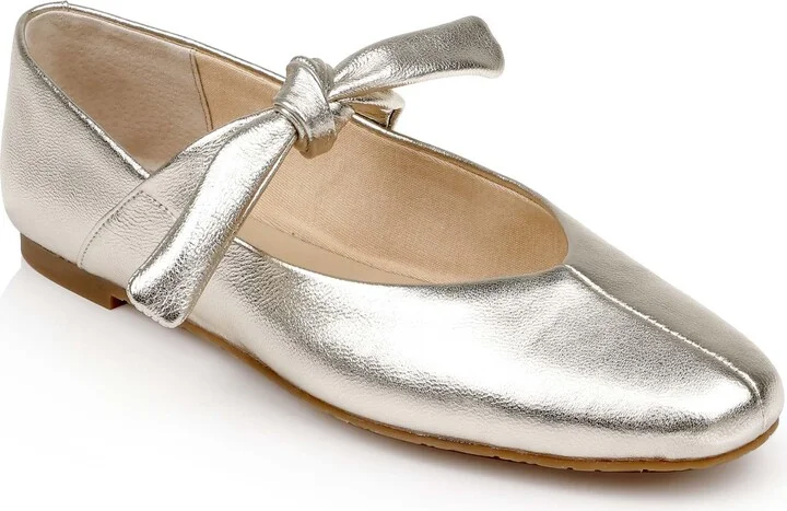 Jewel Badgley Mischka Taylore Round Toe Mary Jane Flats Gold Metallic