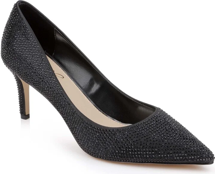 Jewel Badgley Mischka Tyanna Crystal Pointed Toe Pumps Black