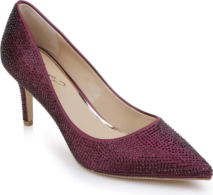 Jewel Badgley Mischka Tyanna Crystal Pointed Toe Pumps Bordeaux