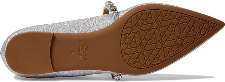 Jewel Badgley Mischka Vana Women's Flat Shoes Silver : 6 M, Textile - Image 3