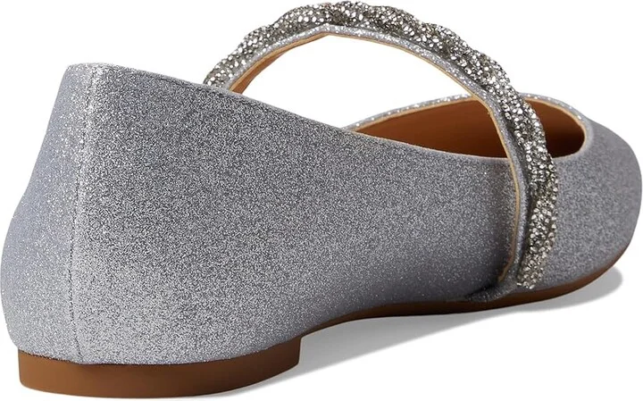 Jewel Badgley Mischka Vana Women's Flat Shoes Silver : 6 M, Textile - Image 4