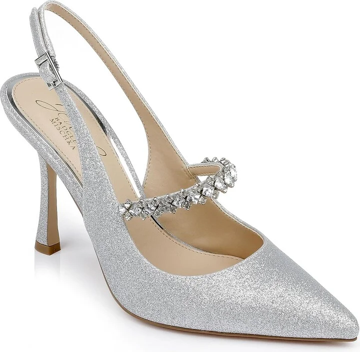 Jewel Badgley Mischka Verena Slingback Stiletto Heels
