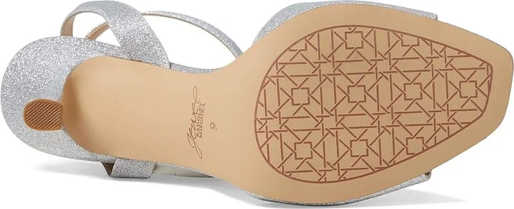 Jewel Badgley Mischka Vida Women's Sandals Silver : 6 M, Satin - Image 3