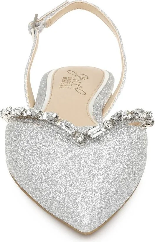 Jewel Badgley Mischka Women's Camden Slingback Pointed Toe Evening Flats - Image 4