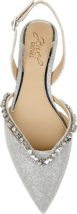 Jewel Badgley Mischka Women's Camden Slingback Pointed Toe Evening Flats - Image 6