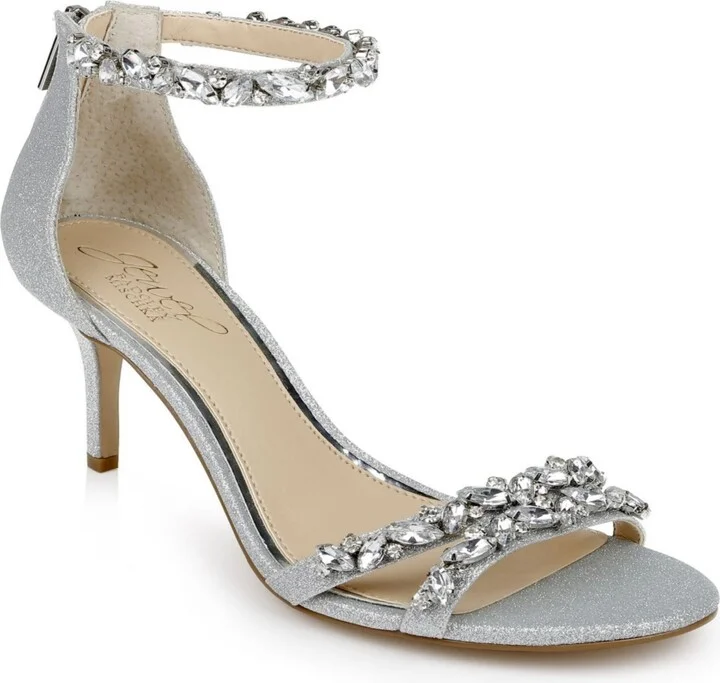 Jewel Badgley Mischka Women's Caroline Embellished Ankle Strap Evening Sandals