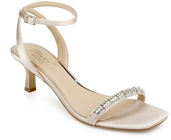 Jewel Badgley Mischka Women's Charisma Kitten Heel Evening Sandals