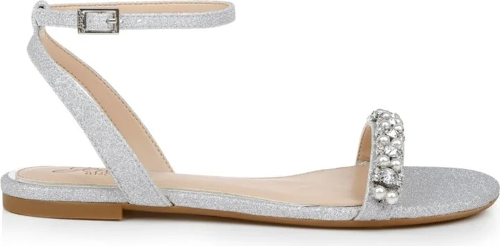Jewel Badgley Mischka Women's Daria Rhinestone Embellished Evening Flat Sandals - Image 6