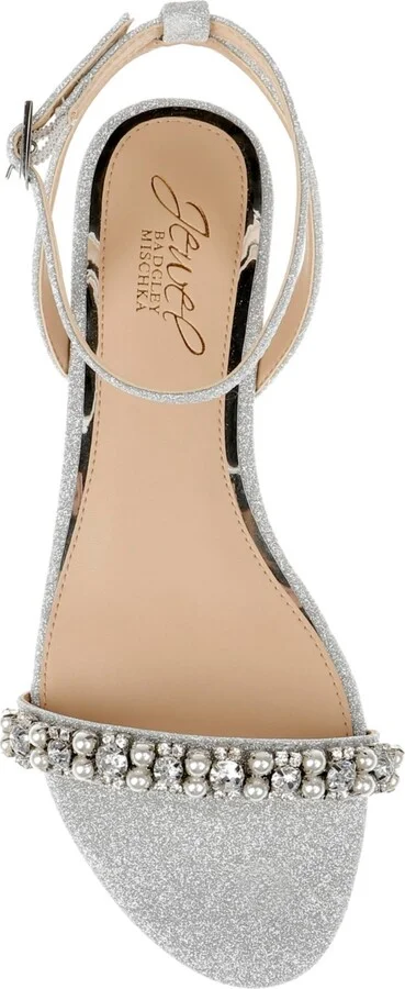 Jewel Badgley Mischka Women's Daria Rhinestone Embellished Evening Flat Sandals - Image 8