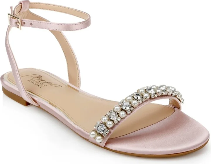 Jewel Badgley Mischka Women's Daria Rhinestone Embellished Evening Flat Sandals