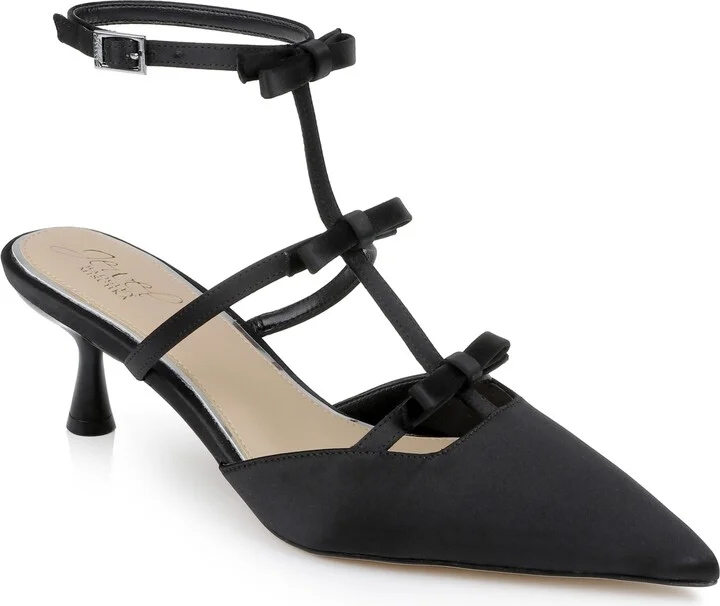 Jewel Badgley Mischka Women's Elisabetta Bow Pointed Toe Pumps