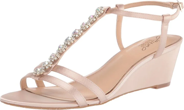 Jewel Badgley Mischka Womens Farah Champagne