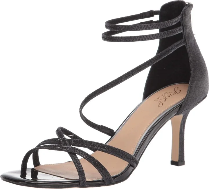 Jewel Badgley Mischka womens FLOR Heeled Sandal Black 5.5 medium US