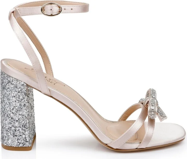 Jewel Badgley Mischka Women's Hillary Bow Detail Block Heel Evening Sandals - Image 2