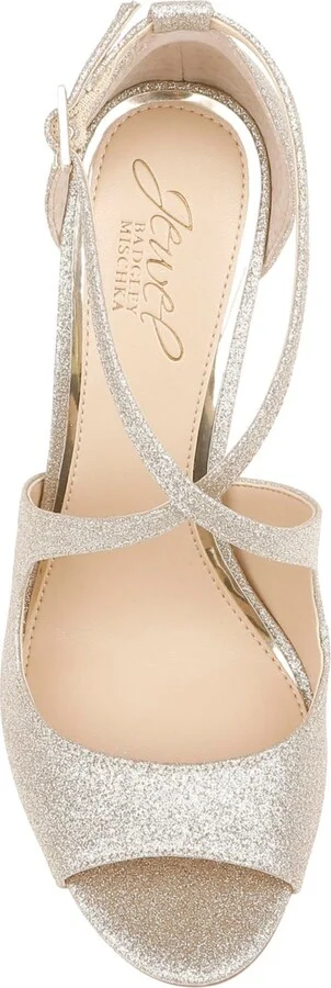 Jewel Badgley Mischka Women's Jonna Crisscross Peep Toe Evening Sandals - Image 4